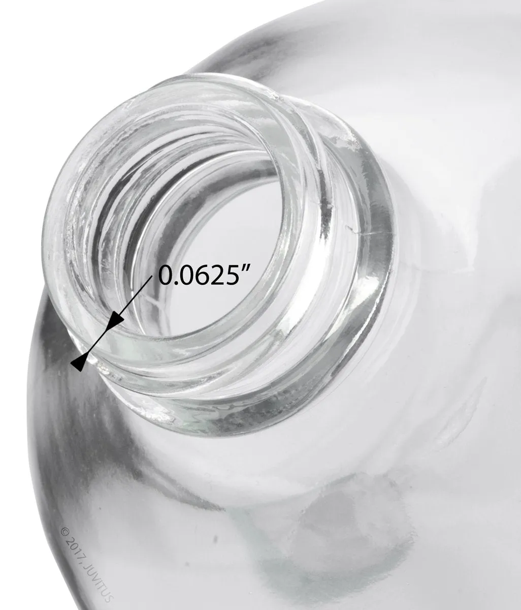 16 oz Clear Glass Boston Round Bottled with Heavy Duty White Trigger Spray (4 Pack)