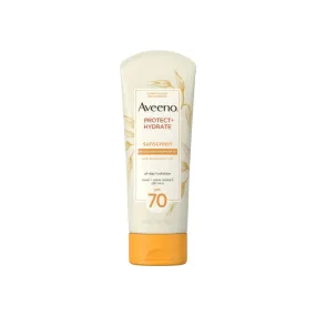 Aveeno Protect   Hydrate Moisturizing Sunscreen Lotion with Broad Spectrum SPF 70 & Antioxidant Oat, Oil-Free, Sweat- & Water-Resistant 7  oz