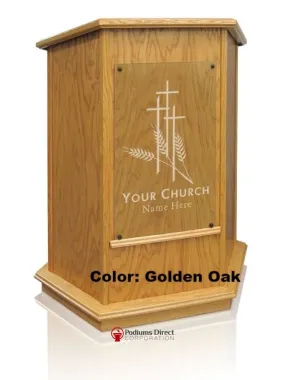 Church Wood Pulpit NC10W/NC10WG Prestige FOUNDATION with Glass - FREE SHIPPING!