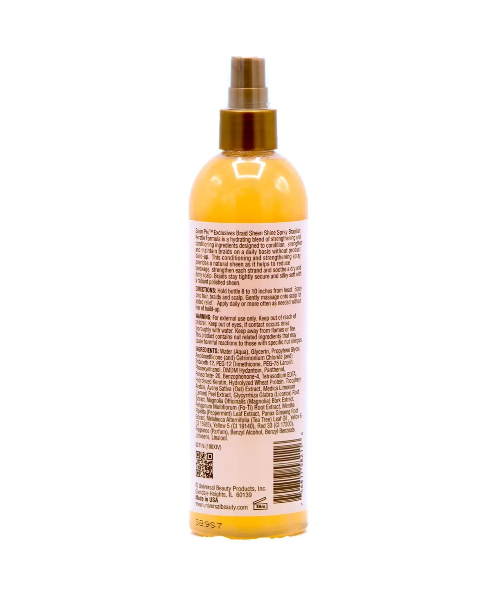 Salon Pro Braid Sheen Shine Spray [Brazilian Keratin] 12oz