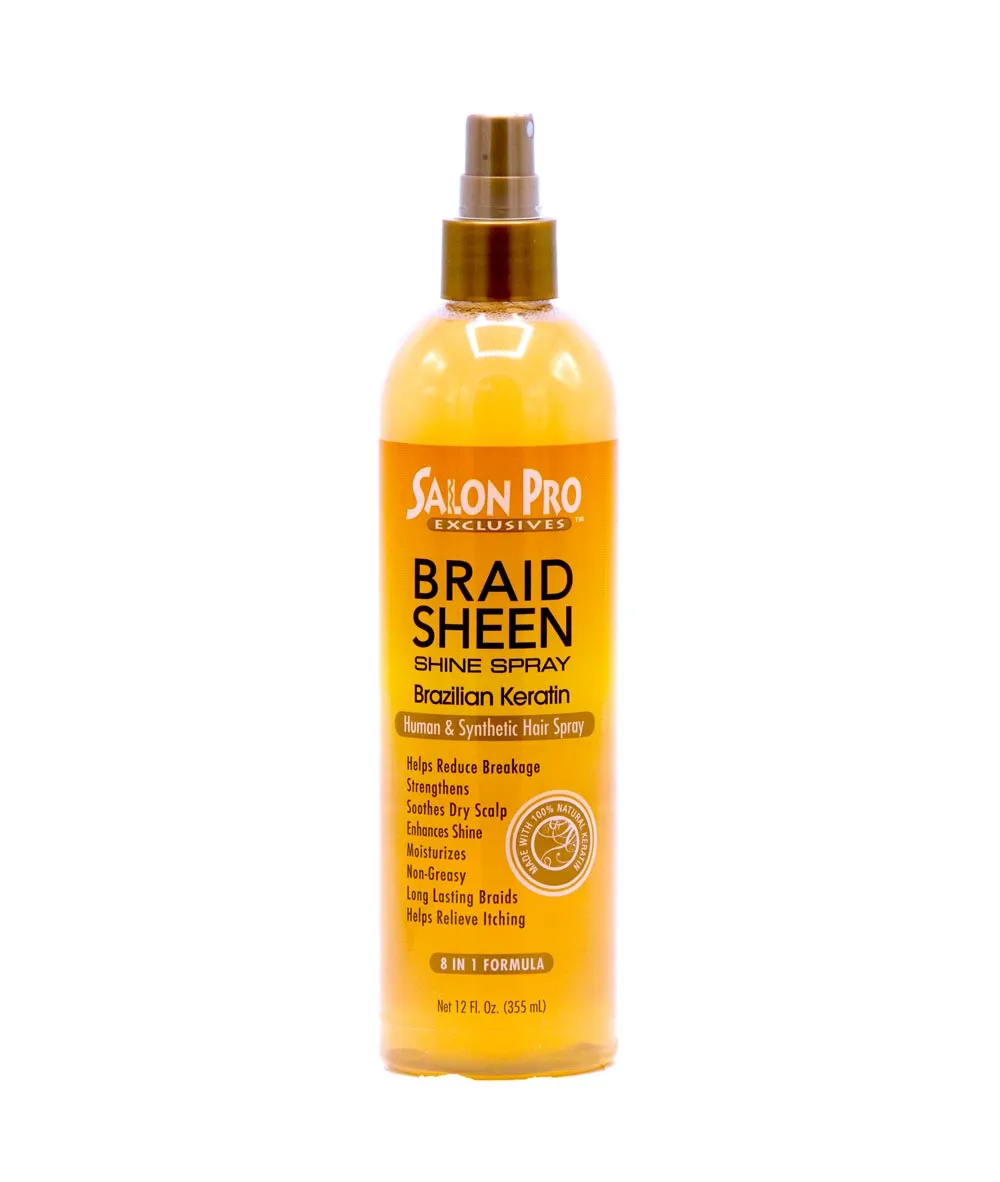 Salon Pro Braid Sheen Shine Spray [Brazilian Keratin] 12oz