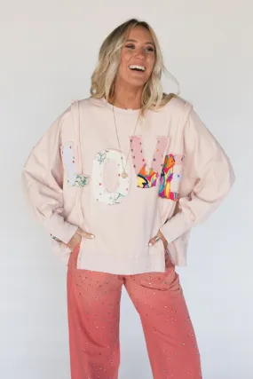 The Love Patch Pullover - Blush