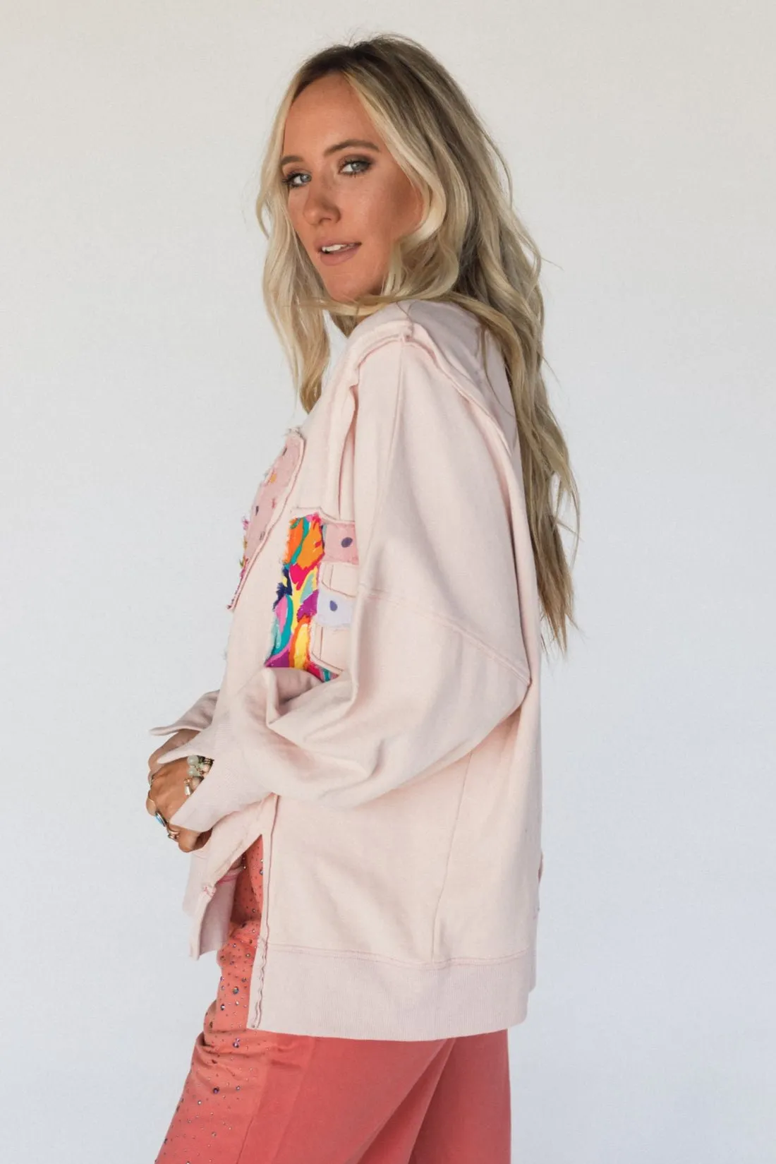 The Love Patch Pullover - Blush